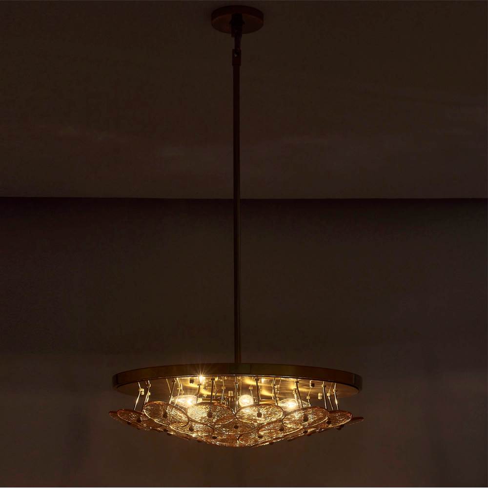 Kalco Lighting 521555PWB Polished Winter Brass Hortensia 24.5-in 5 Light Socket Polished Winter Brass Pendant Image 3