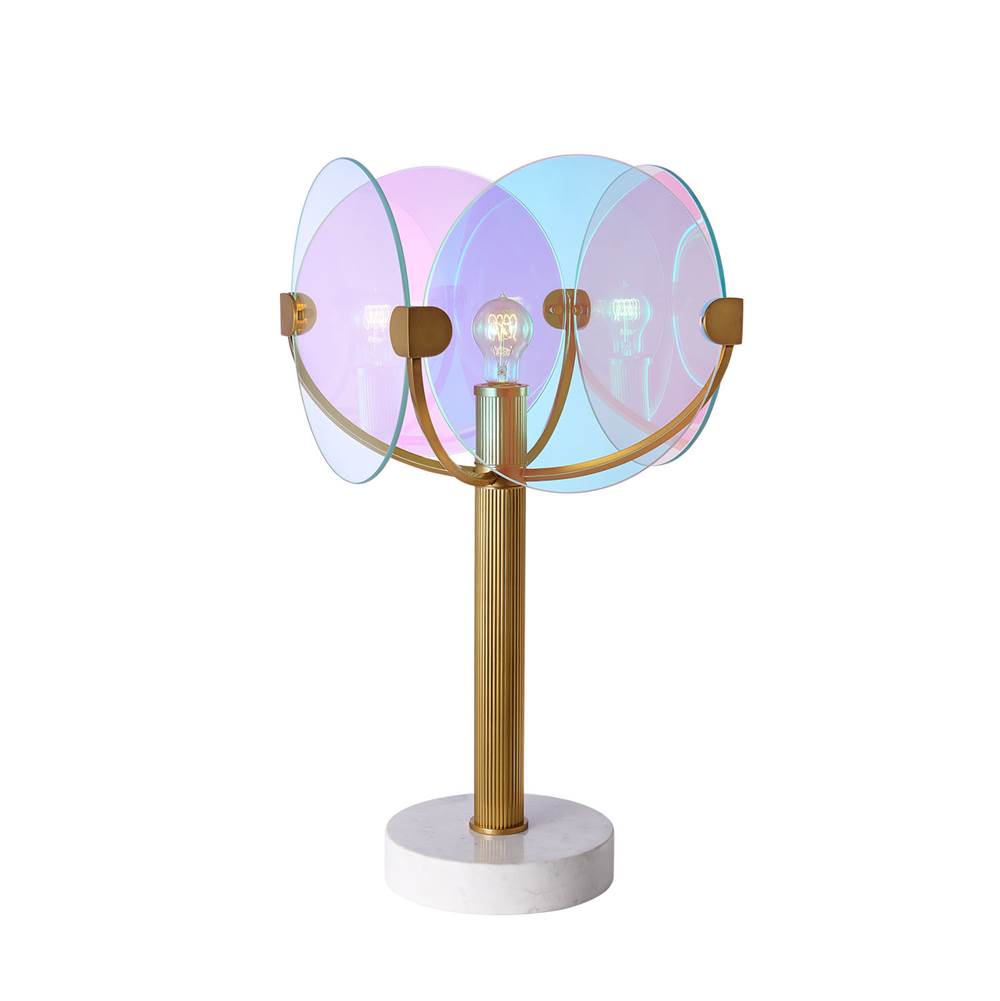 Kalco Lighting 521691TRB True Brass Chroma 13.25-in 1 Light Socket True Brass Table Lamp Image 2