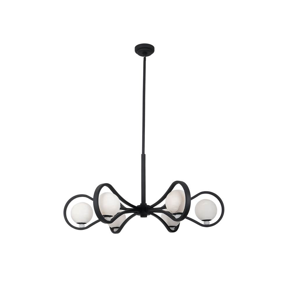 Kalco Lighting 521856MB Matte Black Elliptical 36.5-in 6 Light Socket Matte Black Chandelier Image 1