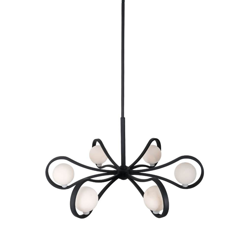 Kalco Lighting 521856MB Matte Black Elliptical 36.5-in 6 Light Socket Matte Black Chandelier Image 3