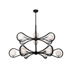 Kalco Lighting 521857MB Matte Black Elliptical 48-in 12 Light Socket Matte Black Chandelier Image 1