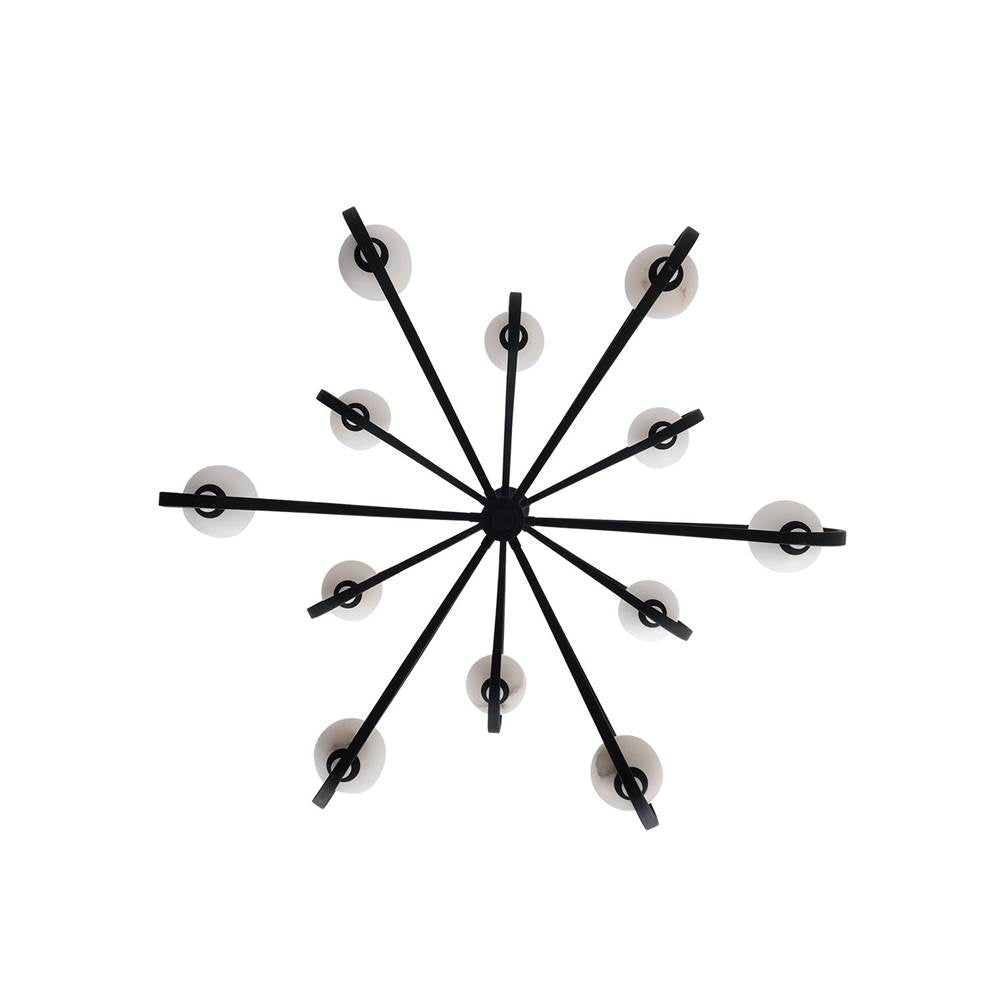 Kalco Lighting Elliptical 48-in 12 Light Socket Matte Black Chandelier