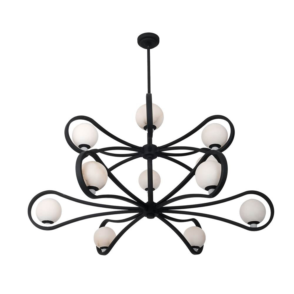 Kalco Lighting 521857MB Matte Black Elliptical 48-in 12 Light Socket Matte Black Chandelier Image 4