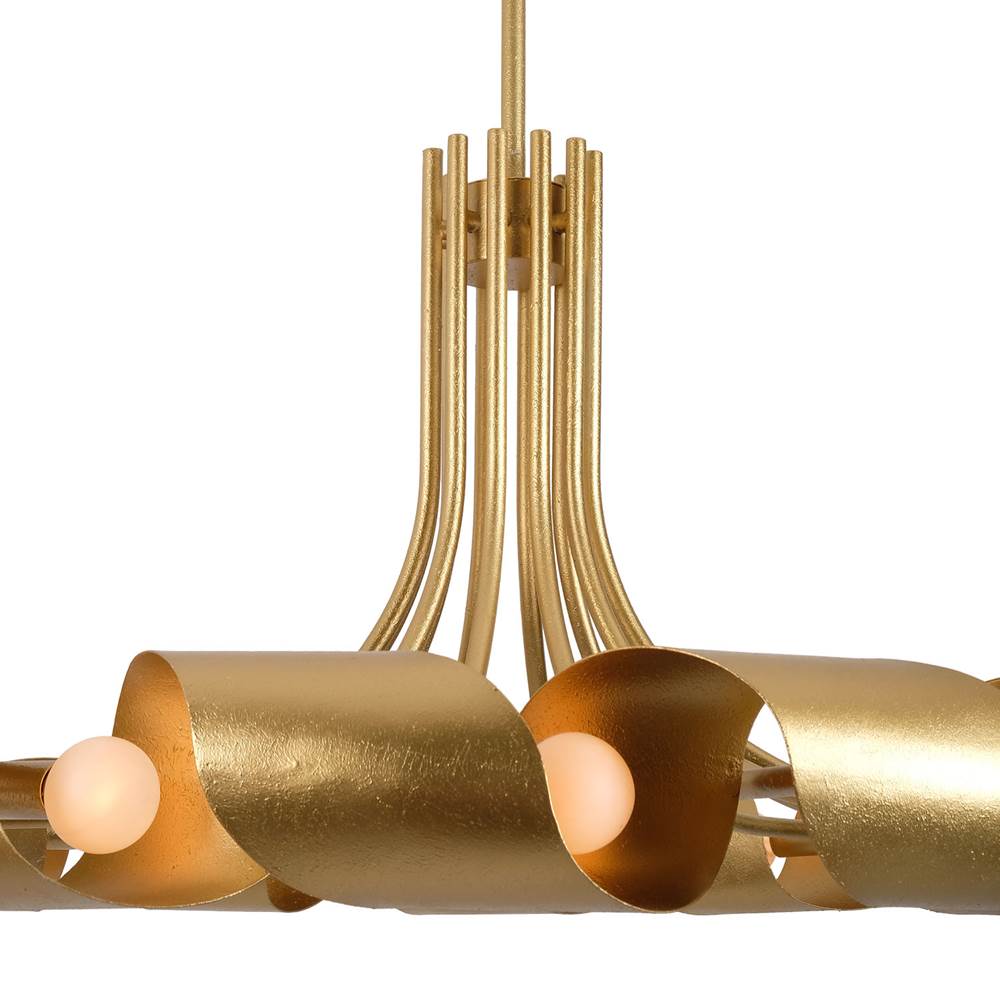 Kalco Lighting Ribbon 36-in 12 Light Socket Bright Gold Chandelier