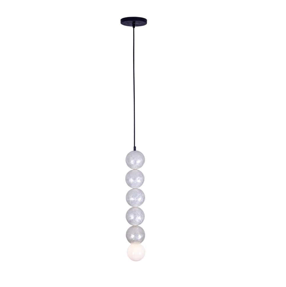 Kalco Lighting 522013MB Matte Black Pearls 5.5-in 1 Light Socket Matte Black Pendant Image 1