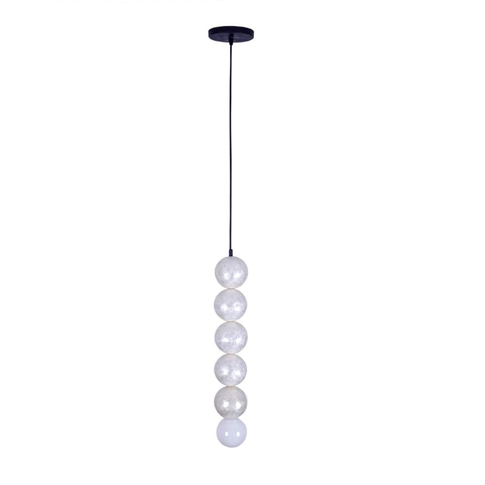 Kalco Lighting Pearls 5.5-in 1 Light Socket Matte Black Pendant