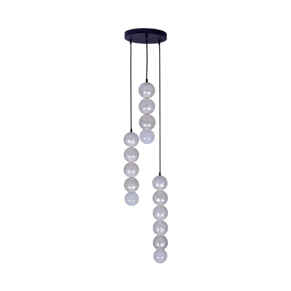 Kalco Lighting 522053MB Matte Black Pearls 12.5-in 3 Light Socket Matte Black Multi-pendant Image 2