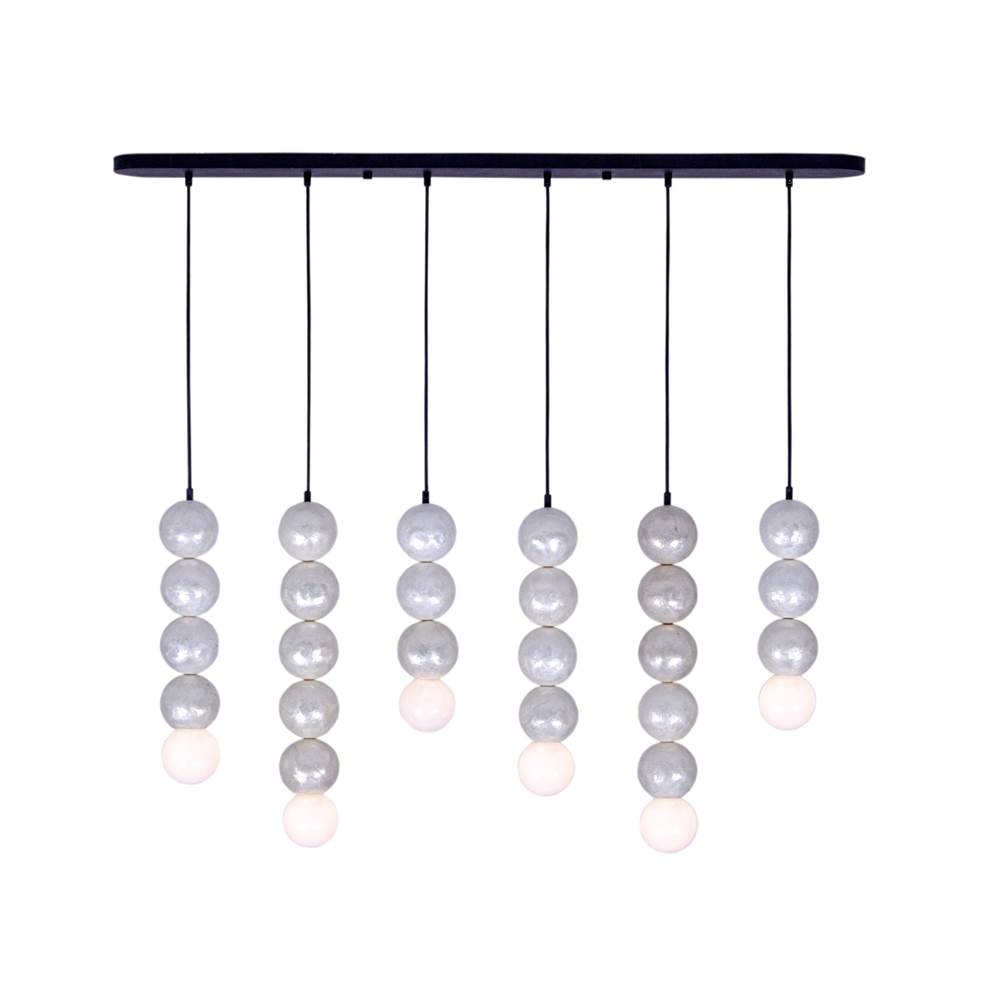 Kalco Lighting 522066MB Matte Black Pearls 50-in 6 Light Socket Matte Black Linear Pendant Image 1