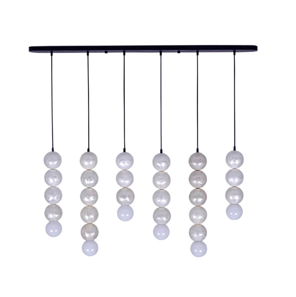 Kalco Lighting Pearls 50-in 6 Light Socket Matte Black Linear Pendant