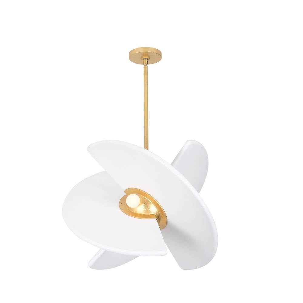 Kalco Lighting 522154BGLW Bright Gold With White Rotary 20.5-in 4 Light Socket Bright Gold/white Pendant Image 3