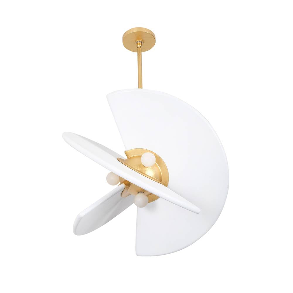 Kalco Lighting 522154BGLW Bright Gold With White Rotary 20.5-in 4 Light Socket Bright Gold/white Pendant Image 4