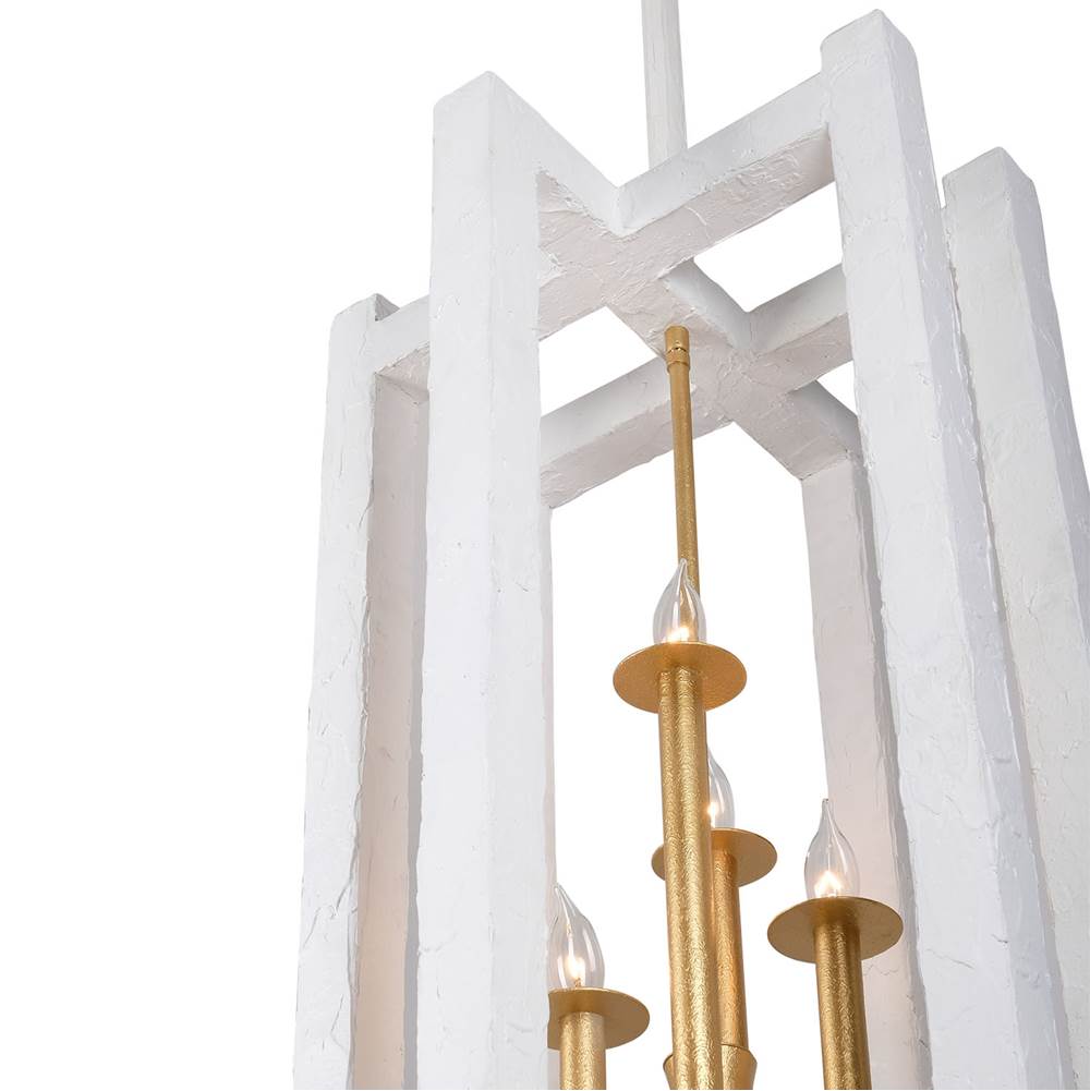 Kalco Lighting 522251SGLW Soft Gold With White Duo 18-in 4 Light Socket Soft Gold/white Pendant Image 4