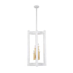 Kalco Lighting Duo 18-in 4 Light Socket Soft Gold/white Pendant
