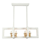 Kalco Lighting 522268SGLW Soft Gold With White Duo 42-in 8 Light Socket Soft Gold/white Linear Pendant Image 1