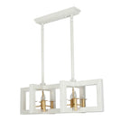 Kalco Lighting 522268SGLW Soft Gold With White Duo 42-in 8 Light Socket Soft Gold/white Linear Pendant Image 2