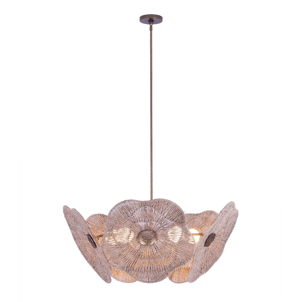 Kalco Lighting 522555PAB Pearlized Antique Brass Poppy 37-in 5 Light Socket Pearlized Antique Brass Chandelier Image 1