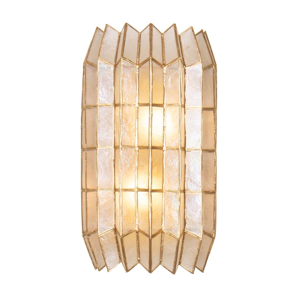 Kalco Lighting 522621OL Oxidized Gold Leaf Fractal 8.5-in 2 Light Socket Oxidized Gold Leaf Wall Sconce Image 1