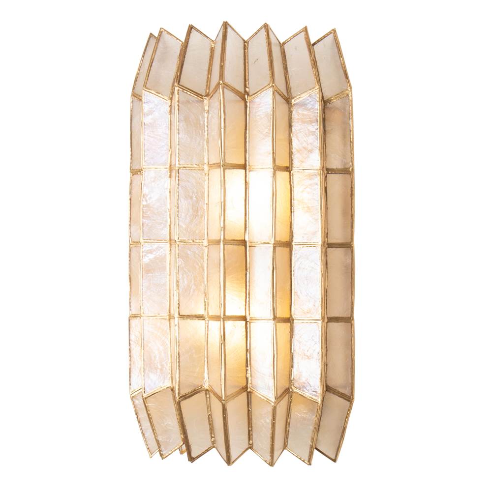 Kalco Lighting Fractal 8.5-in 2 Light Socket Oxidized Gold Leaf Wall Sconce