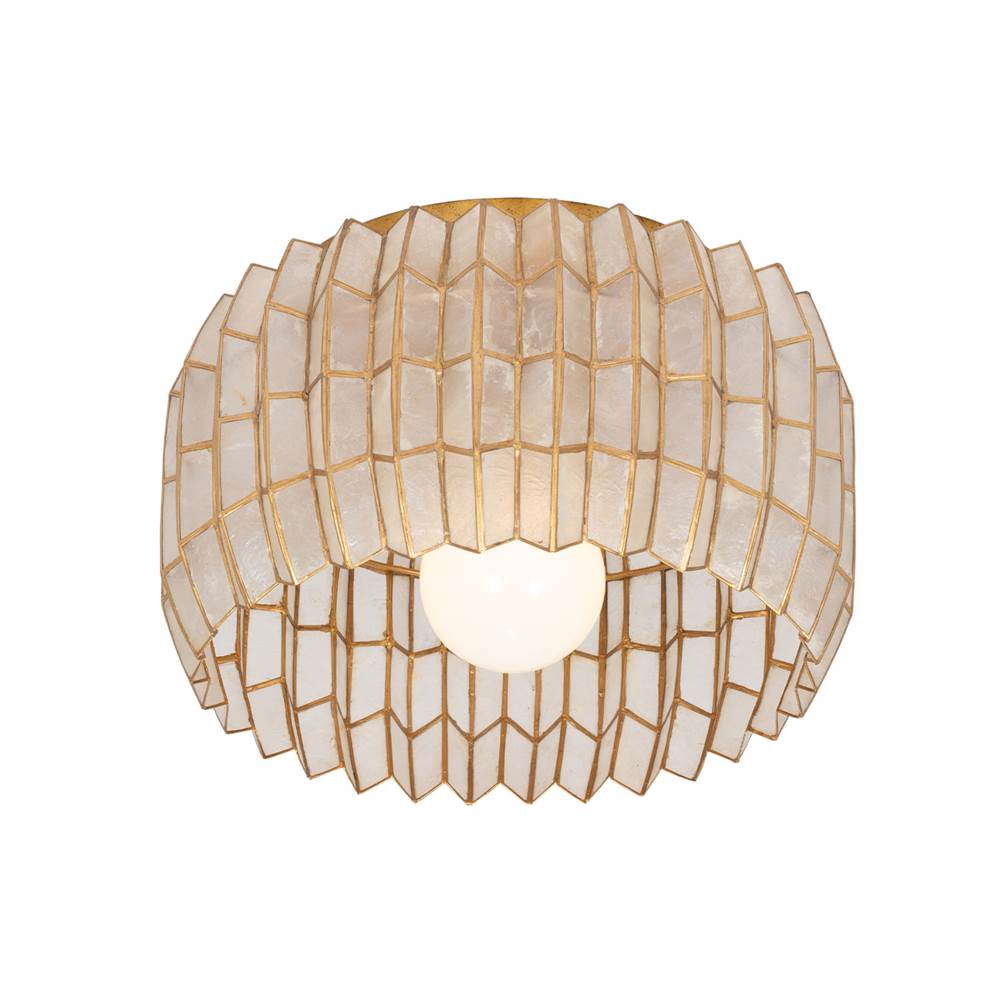 Kalco Lighting Fractal 14-in 1 Light Socket Oxidized Gold Leaf Flush Mount