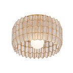 Kalco Lighting Fractal 14-in 1 Light Socket Oxidized Gold Leaf Flush Mount
