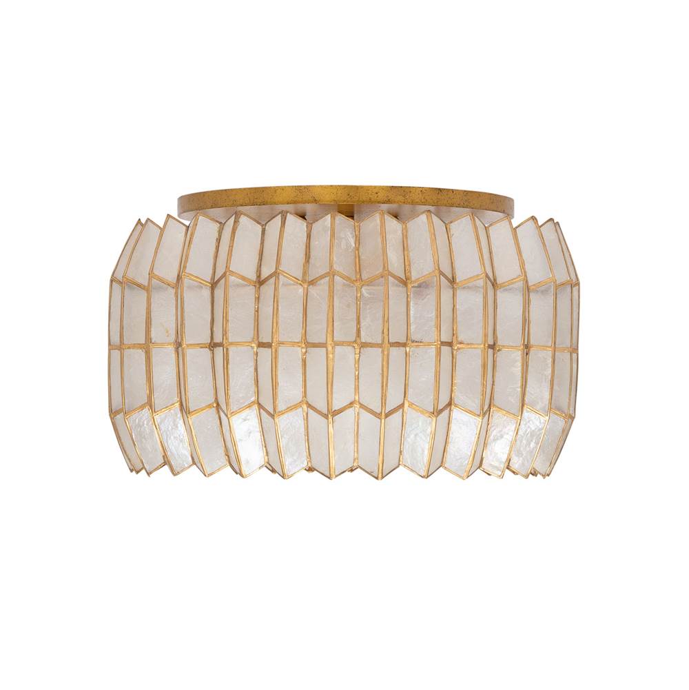 Kalco Lighting 522645OL Oxidized Gold Leaf Fractal 14-in 1 Light Socket Oxidized Gold Leaf Flush Mount Image 4