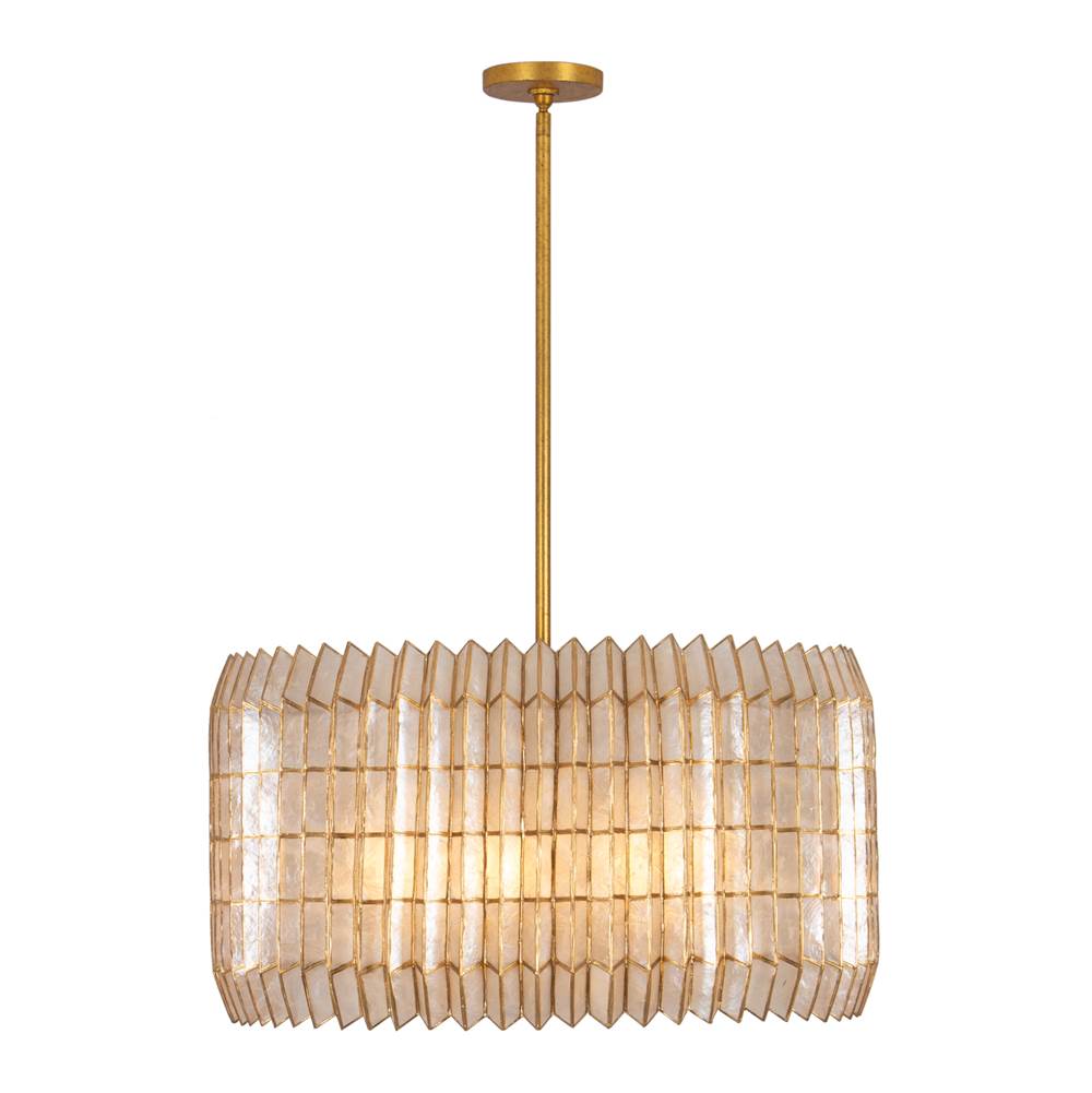 Kalco Lighting 522655OL Oxidized Gold Leaf Fractal 28-in 8 Light Socket Oxidized Gold Leaf Chandelier Image 1