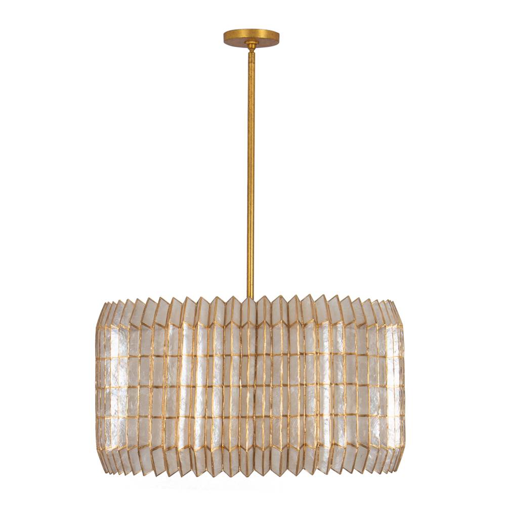 Kalco Lighting Fractal 28-in 8 Light Socket Oxidized Gold Leaf Chandelier