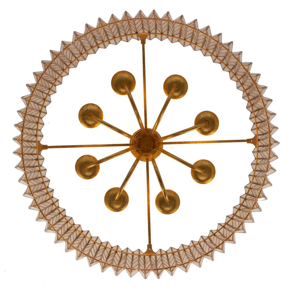 Kalco Lighting 522655OL Oxidized Gold Leaf Fractal 28-in 8 Light Socket Oxidized Gold Leaf Chandelier Image 8
