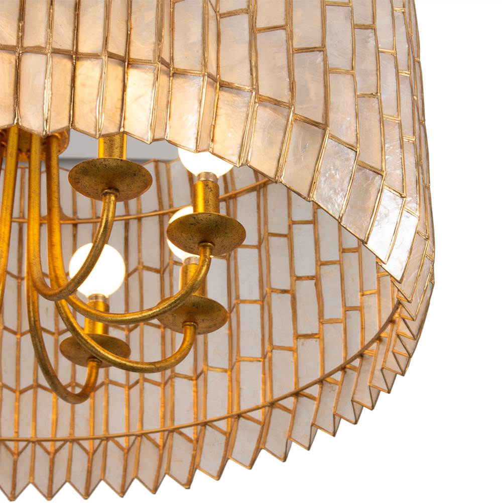 Kalco Lighting 522655OL Oxidized Gold Leaf Fractal 28-in 8 Light Socket Oxidized Gold Leaf Chandelier Image 4