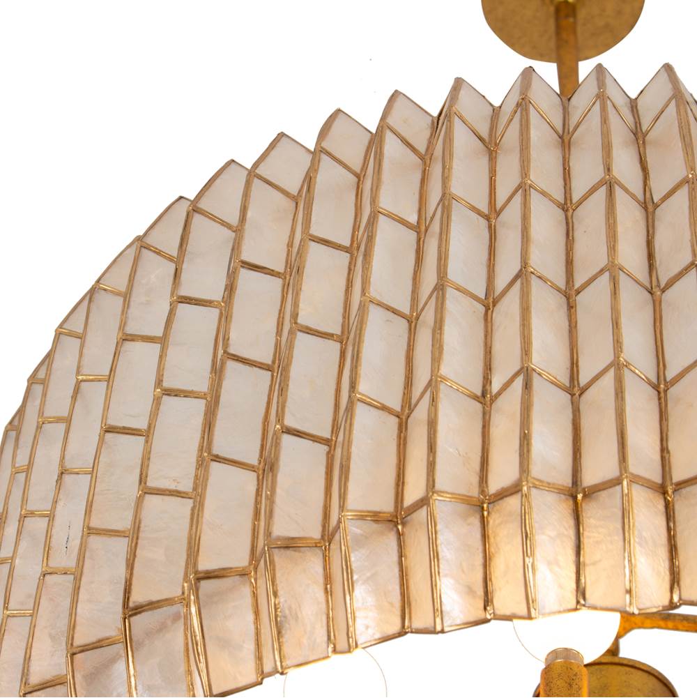 Kalco Lighting 522655OL Oxidized Gold Leaf Fractal 28-in 8 Light Socket Oxidized Gold Leaf Chandelier Image 3