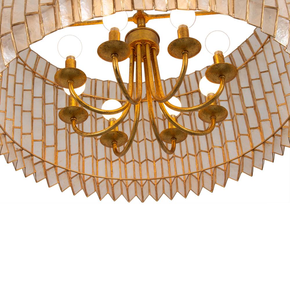 Kalco Lighting 522655OL Oxidized Gold Leaf Fractal 28-in 8 Light Socket Oxidized Gold Leaf Chandelier Image 2
