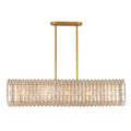 Kalco Lighting 522661OL Oxidized Gold Leaf Fractal 52-in 10 Light Socket Oxidized Gold Leaf Linear Pendant Image 1