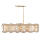 Kalco Lighting Fractal 52-in 10 Light Socket Oxidized Gold Leaf Linear Pendant