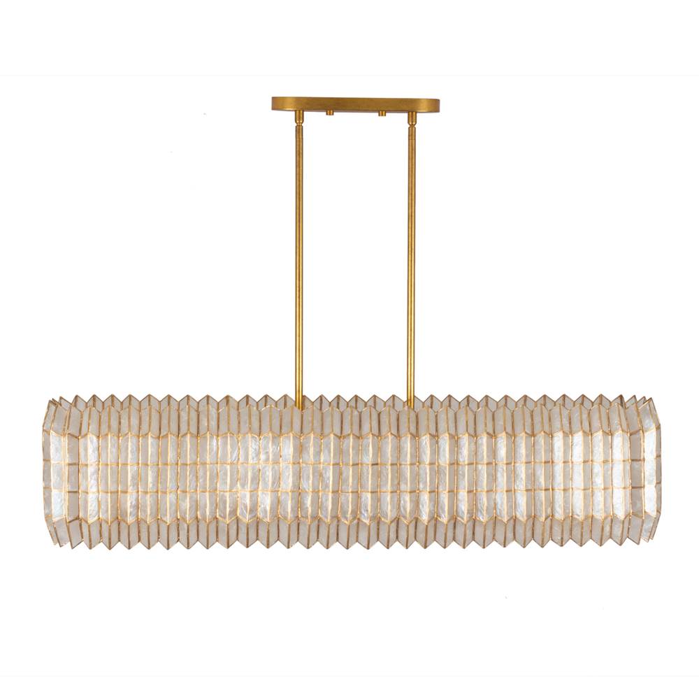 Kalco Lighting 522661OL Oxidized Gold Leaf Fractal 52-in 10 Light Socket Oxidized Gold Leaf Linear Pendant Image 9