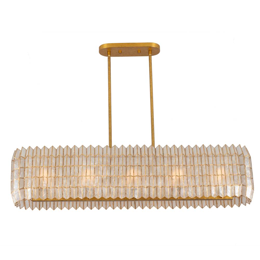 Kalco Lighting 522661OL Oxidized Gold Leaf Fractal 52-in 10 Light Socket Oxidized Gold Leaf Linear Pendant Image 7
