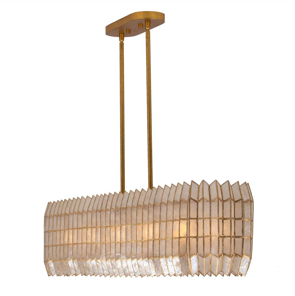 Kalco Lighting 522661OL Oxidized Gold Leaf Fractal 52-in 10 Light Socket Oxidized Gold Leaf Linear Pendant Image 6