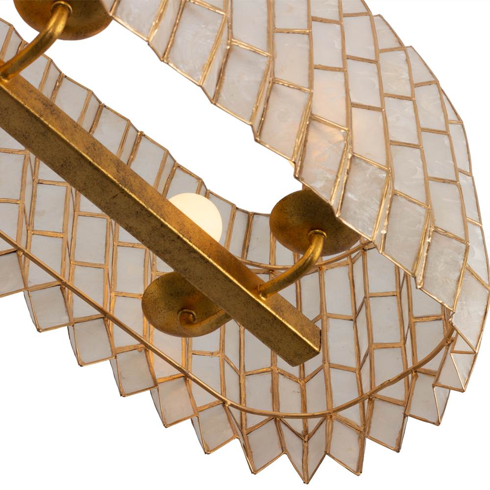 Kalco Lighting 522661OL Oxidized Gold Leaf Fractal 52-in 10 Light Socket Oxidized Gold Leaf Linear Pendant Image 4