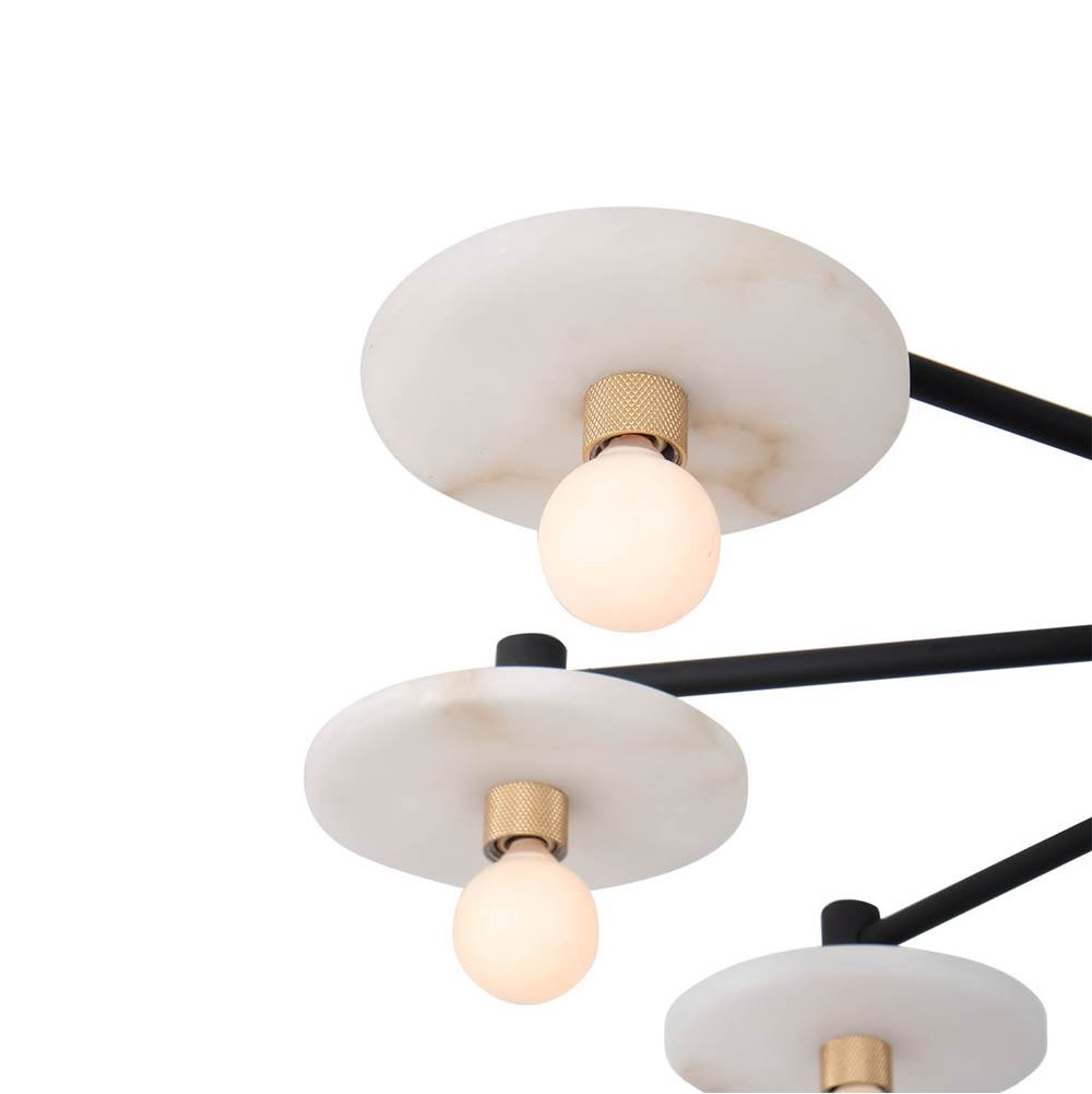 Kalco Lighting 522671MB Matte Black Discus 34-in 9 Light Socket Matte Black Chandelier Image 4