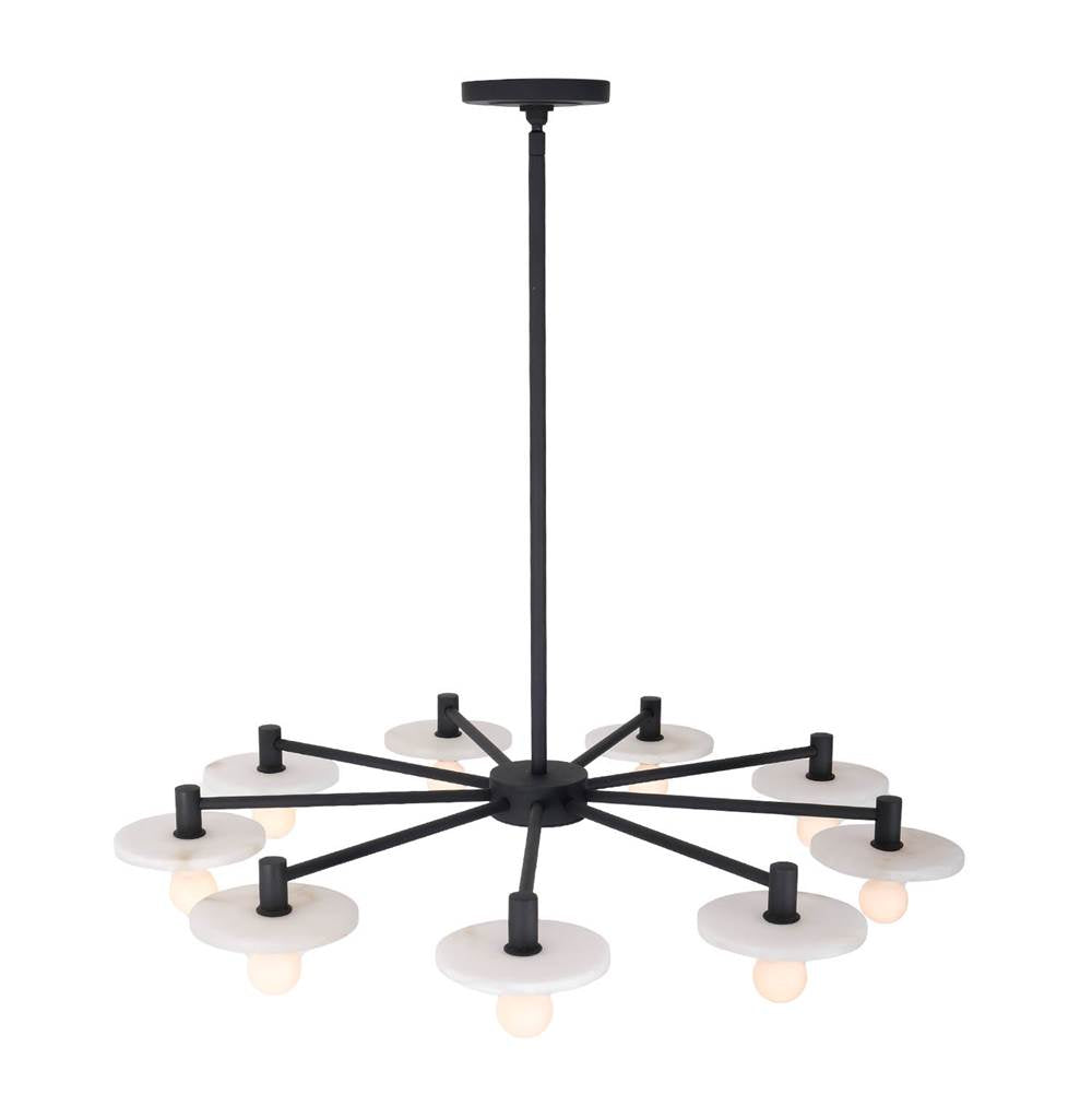 Kalco Lighting 522671MB Matte Black Discus 34-in 9 Light Socket Matte Black Chandelier Image 5