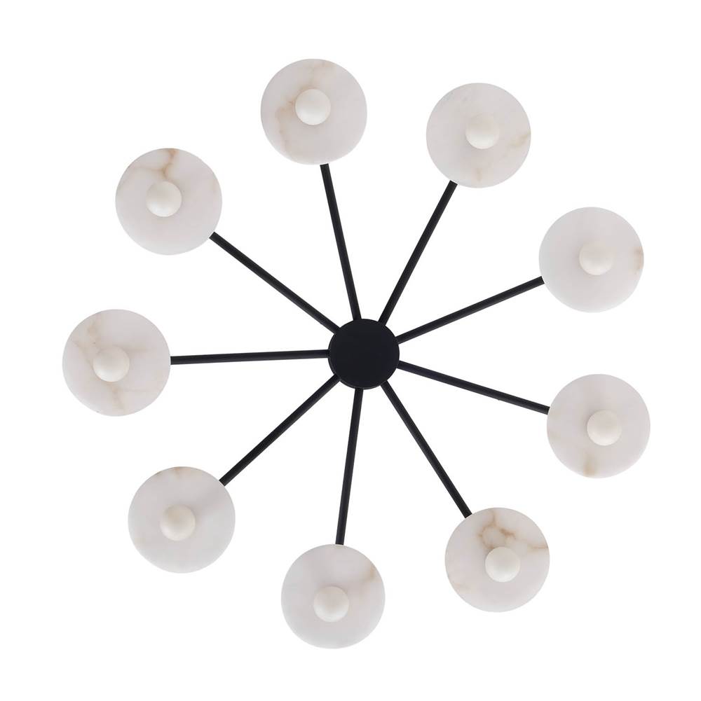 Kalco Lighting Discus 34-in 9 Light Socket Matte Black Chandelier
