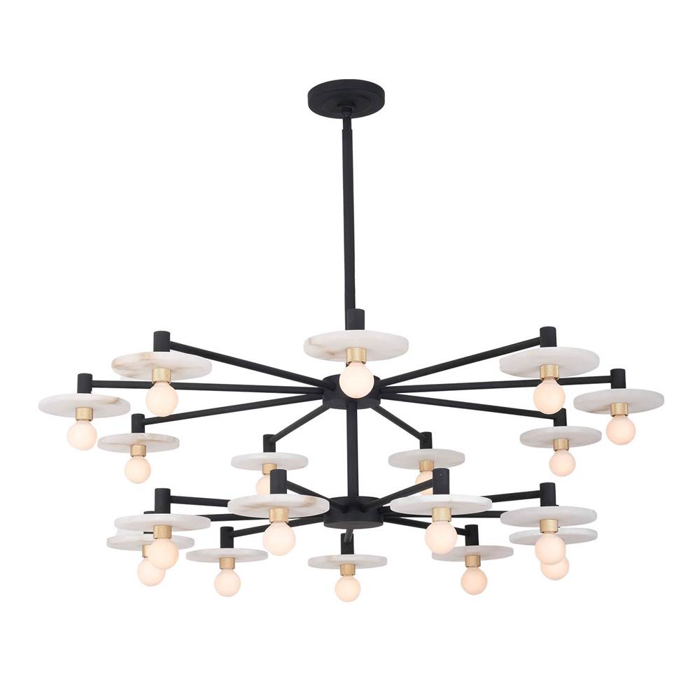 Kalco Lighting 522672MB Matte Black Discus 42-in 18 Light Socket Matte Black Chandelier Image 1