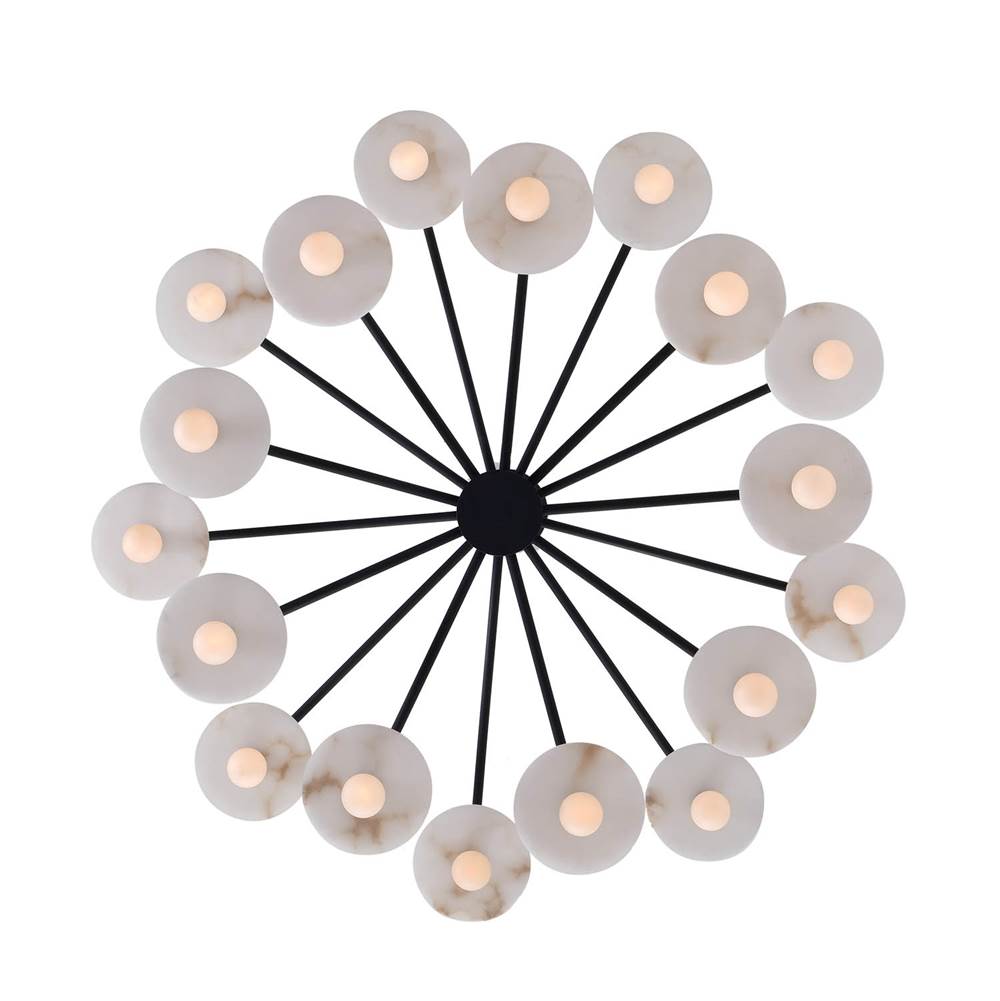 Kalco Lighting Discus 42-in 18 Light Socket Matte Black Chandelier