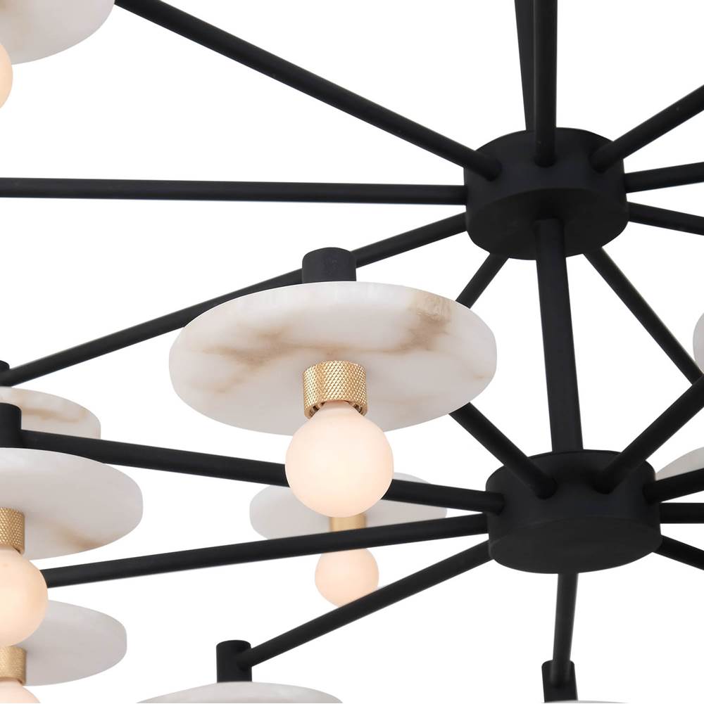 Kalco Lighting 522672MB Matte Black Discus 42-in 18 Light Socket Matte Black Chandelier Image 2
