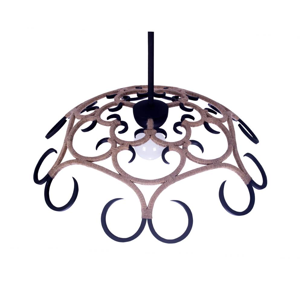 Kalco Lighting Ferrum 28-in 1 Light Socket Matte Black Pendant