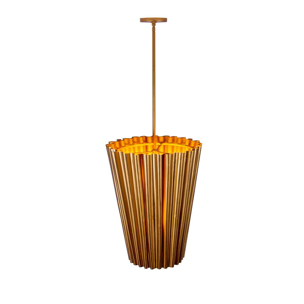 Kalco Lighting 522851BGL Bright Gold Ripple 20.5-in 6 Light Socket Bright Gold Pendant Image 2