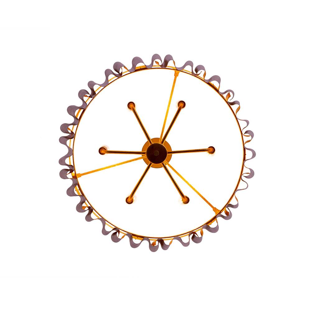 Kalco Lighting 522856BGL Bright Gold Ripple 27.5-in 6 Light Socket Bright Gold Chandelier Image 4