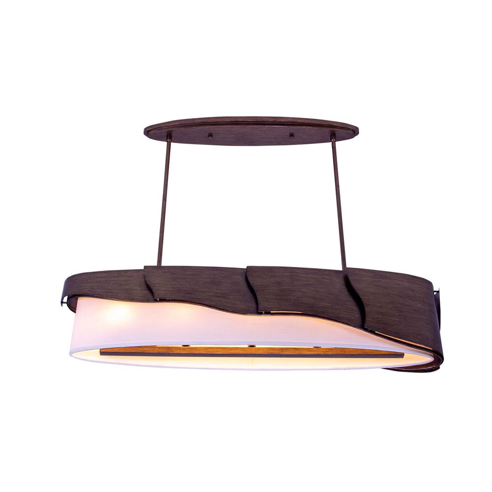 Kalco Lighting 523065BGD Brushed Gold Midway 48-in 6 Light Socket Brushed Gold Linear Pendant Image 2