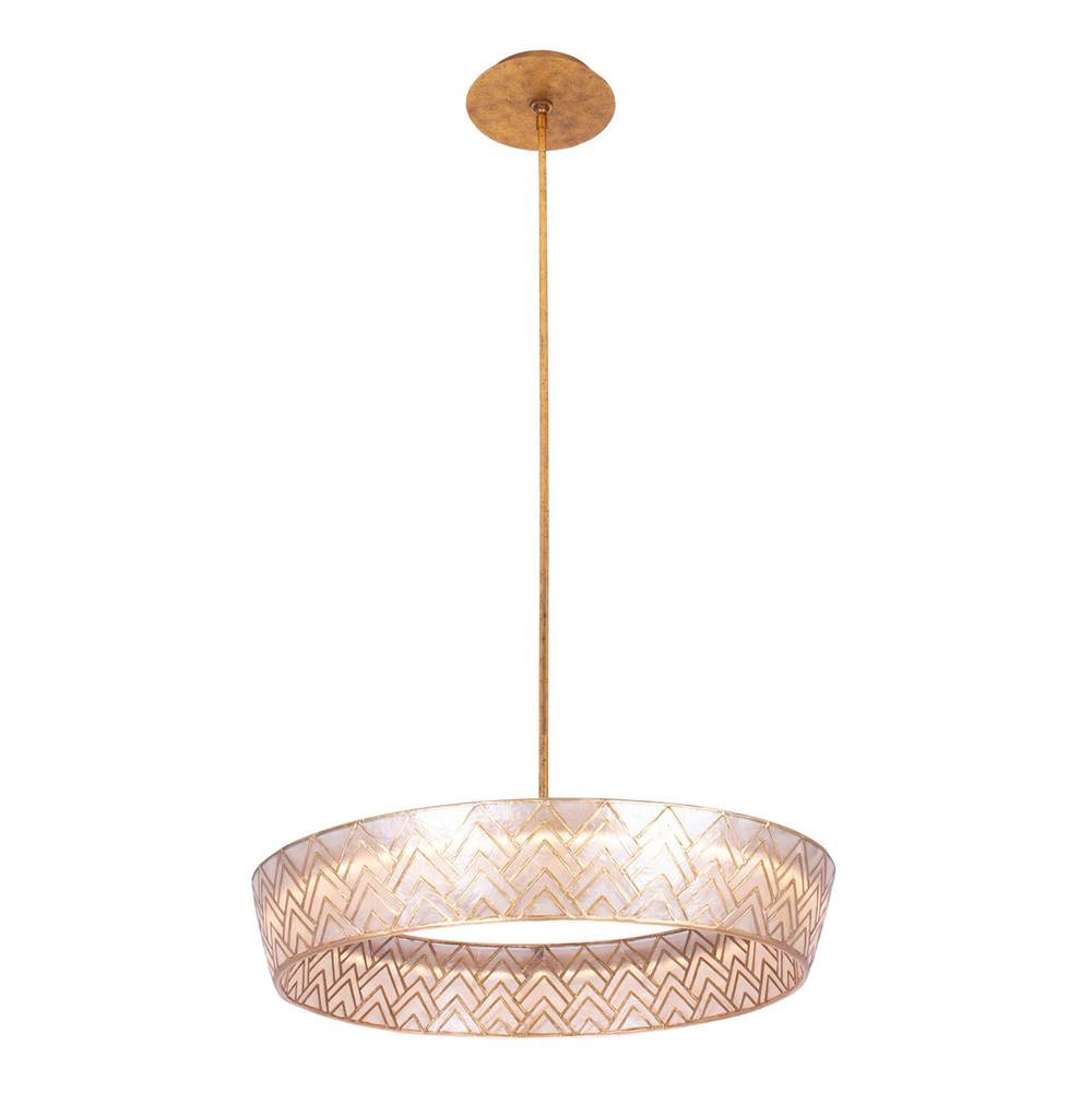Kalco Lighting 523155OL Oxidized Gold Leaf Geo 27-in 1 Light Led Oxidized Gold Leaf Pendant Image 1