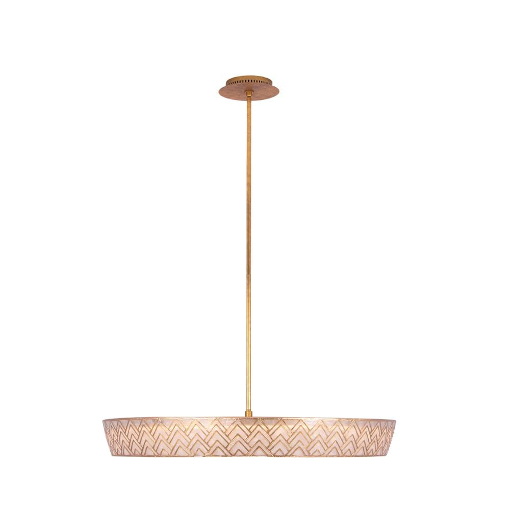 Kalco Lighting Geo 39-in 1 Light Led Oxidized Gold Leaf Chandelier
