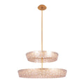 Kalco Lighting 523157OL Oxidized Gold Leaf Geo 28-in 2 Light Led Oxidized Gold Leaf Tiered Chandelier Image 1